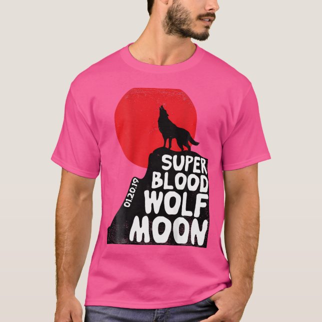 T-shirt Janvier Wolf Lune Lunaire Éclipse T Chemise Astron (Devant)