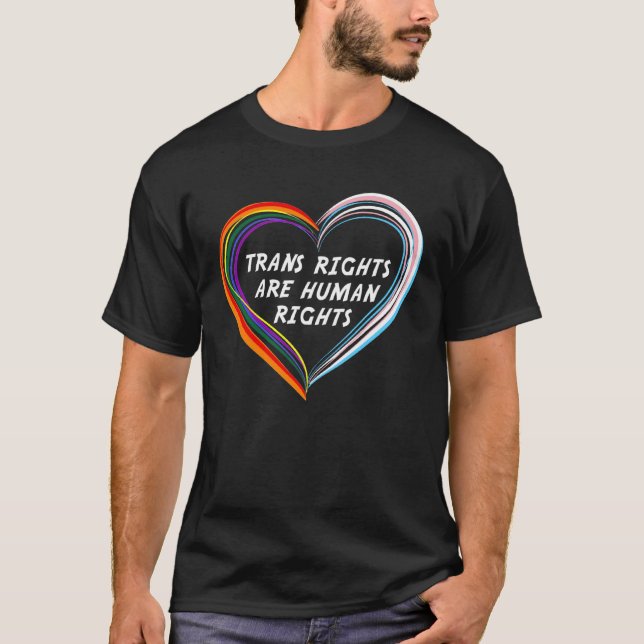T-shirt jAo Heart Trans Pride Transgender Rights LGBT Gay  (Devant)