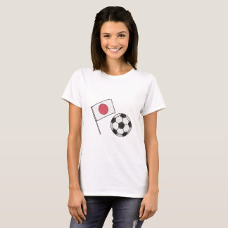 T-shirt Japan flag and crayon-style soccer ball
