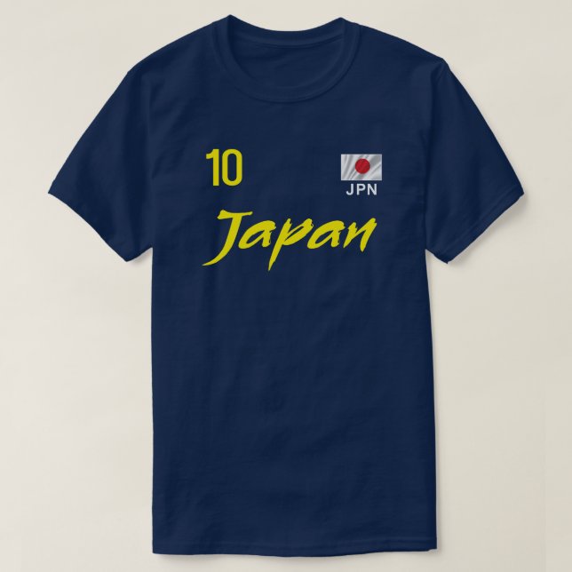 T-shirt Japan Football Soccer Number 10 Flag (Design devant)