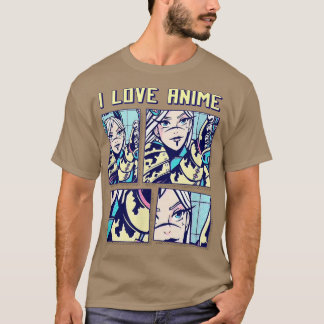 T-shirt Japan Manga Anime Animation  I Love Anime 