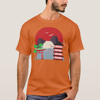 T-shirt Japan Town Mount Fuji Sakura Japan Souvenir Gift