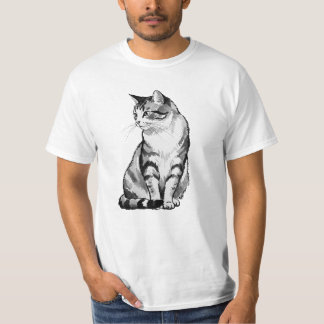 T-shirt 「japanease cat」Japanese style ink painting T-shirt