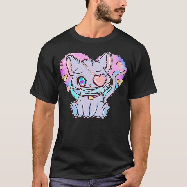 T-shirt Japanese Anime Cat Shirt - Pastel Goth Menhera (Devant)