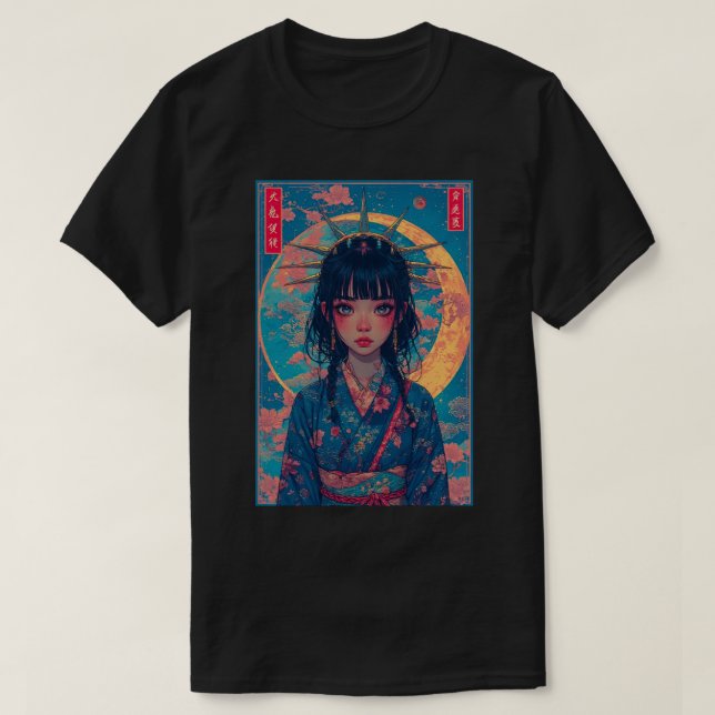 T-shirt Japanese Anime Girl Fantasy Art 01 (Design devant)