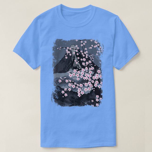 T-shirt Japanese Beautiful Cherry Blossom, Sakura with Mou (Design devant)