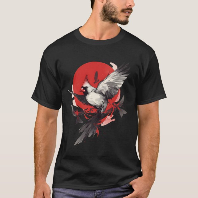 T-shirt Japanese Cardinal Red Sun Minimalist Art. Part 1/3 (Devant)