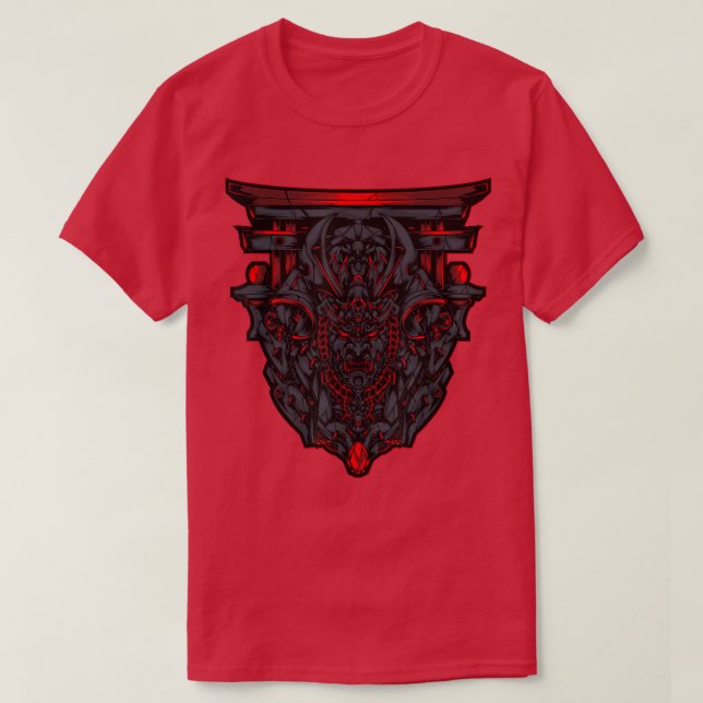 T-shirt Japanese Devil Oni Demon Samurai Cosplay Ninja Tec (Design devant)