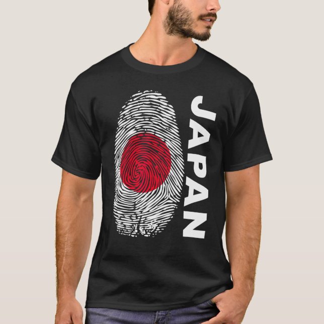 T-shirt Japanese flag as fingerprint motif (Devant)