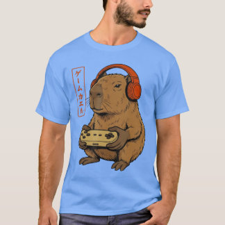 T-shirt Japanese Gamer Capybara Art Men Women Boys Funny G