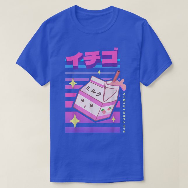 T-shirt Japanese Kawaii Strawberry Milk Shake Carton Funny (Design devant)