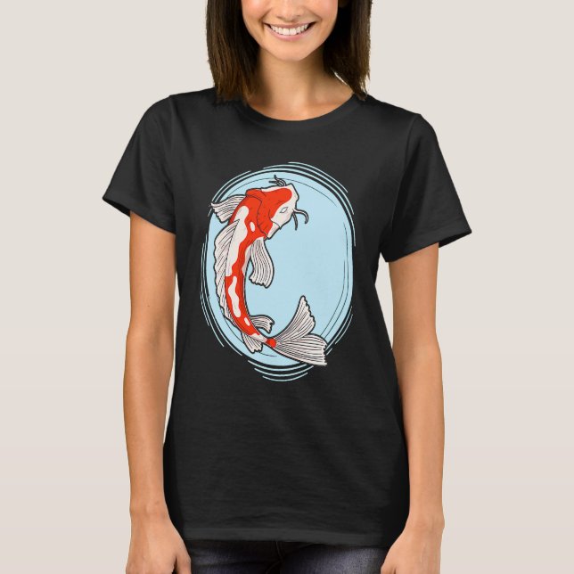 T-shirt Japanese Koi Fish Swimming (Devant)