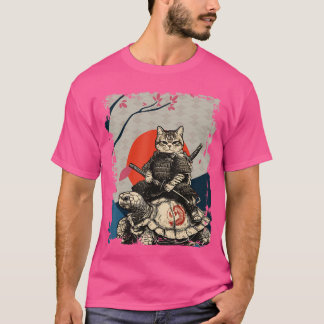 T-shirt Japanese Ninja Art and Japan Samurai Cat onurtle f