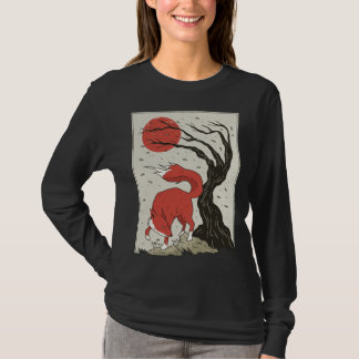 T-shirt Japanese Retro Fox Cherry Blossom