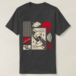 T-shirt Japanese Retro Samurai Katana Aesthetic Pattern