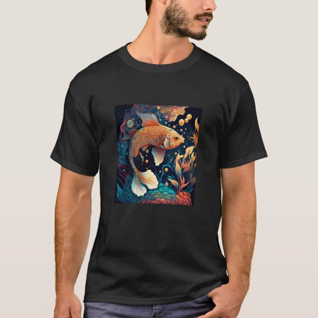T-shirt Japanese Samurai Aesthetic Koi Fish  2 (Devant)
