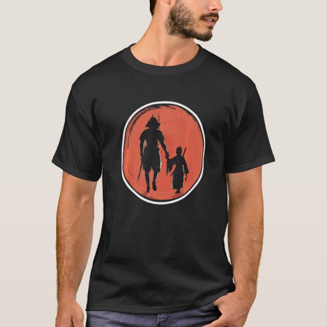 T-shirt Japanese Samurai Dad & Son Japanese Sun Japan (Devant)