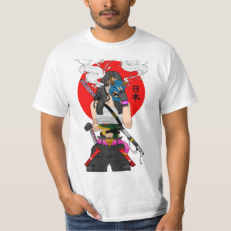 T-shirt Japanese Samurai Vaporwave Cool Girl