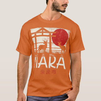 T-shirt Japanese Sika Deer Nihon Nippon Torii Retro Nara J