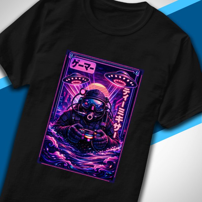 T-shirt Japanese Synthwave Sci Fi UFO Scuba Cool Gamer (Créateur téléchargé)