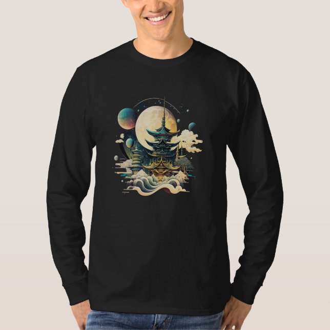 T-shirt Japanese Temple Tokyo Asian Inspired Retro Japan 2 (Devant)