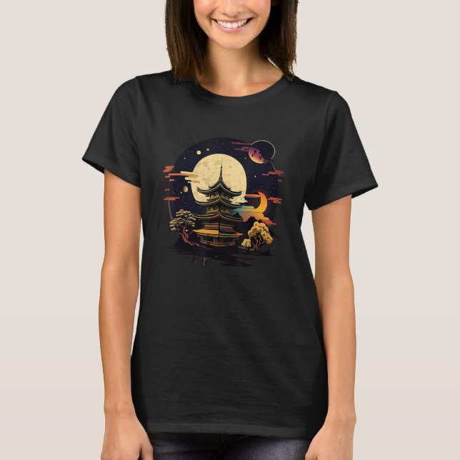T-shirt Japanese Temple Tokyo Asian Inspired Retro Japan 4 (Devant)