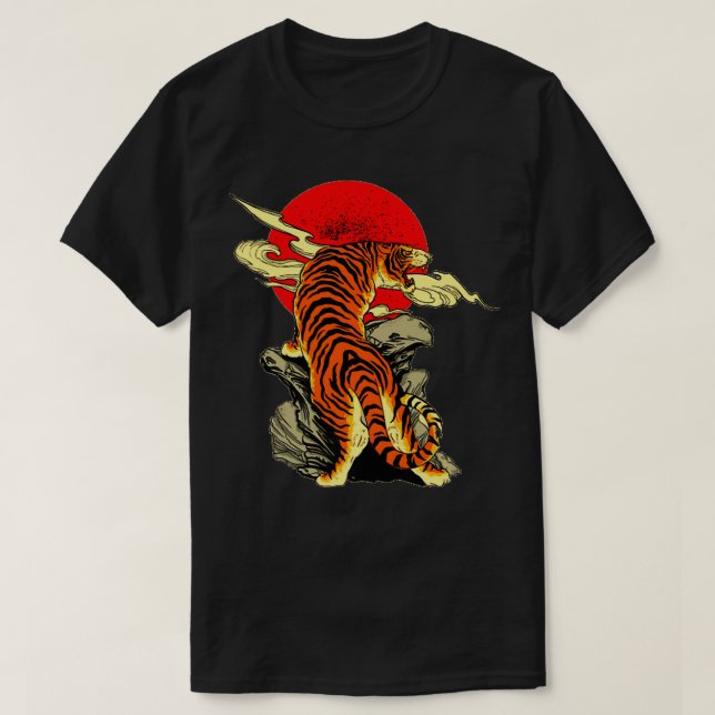 T-shirt Japanese Tiger Tattoo Art Premium  (Design devant)
