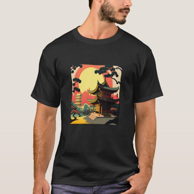 T-shirt Japanese Tokyo Asian inspired retro 60u2019s style (Devant)