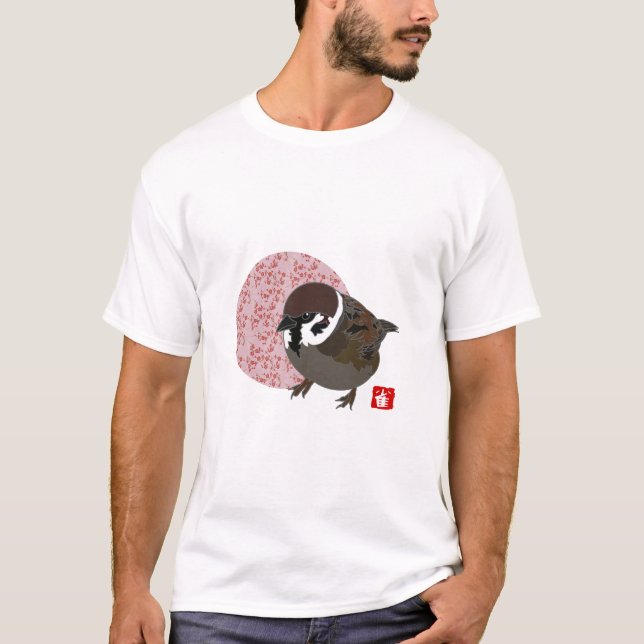 T-shirt Japanese Tree Sparrow（和雀） (Devant)