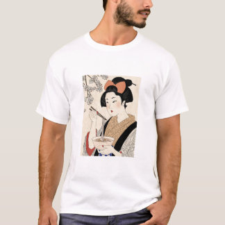 T-shirt Japanese Ukiyoe Style Kimono Modern Girl