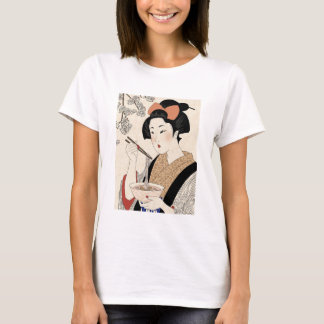 T-shirt Japanese Ukiyoe Style Kimono Modern Girl