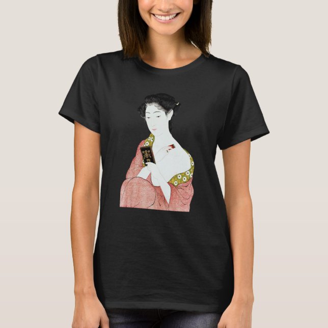 T-shirt Japanese Woman Geisha Shin hanga Ukiyo e Japanese  (Devant)