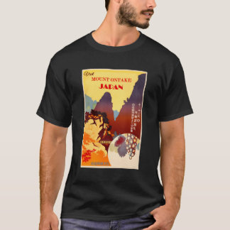 T-shirt Japon Affiche de voyage Imprimer Mont Ontake Vine 