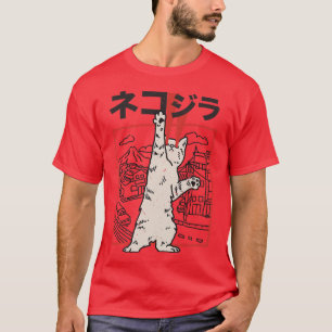T-shirt Japon Chat Zilla Harajuku Chats Chatons Anime Mang