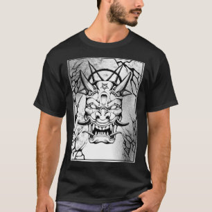 T-shirt Japon Diable Diable Diable Goth Pentagram Démon Tê