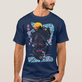T-shirt Japon Dragon Kanji Asiatique Demon Spirit Sakura V