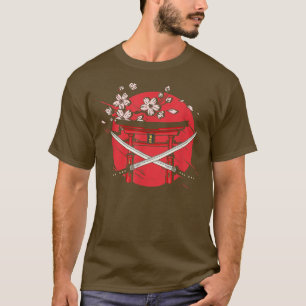 T-shirt Japon Drapeau Katana Cherry Fleur Arbre Sakura Jap