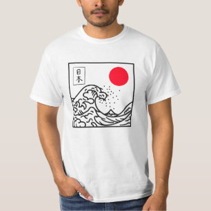 T-shirt Japon Grande Vague Kanagawa Kanji
