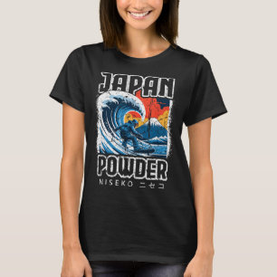 T-shirt Japon hokusai snowboard niseko japonais katakan