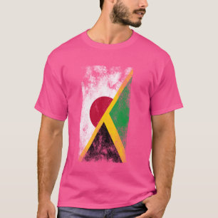T-shirt Japon Jamaïque drapeaux - Japonais Jamaïcain
