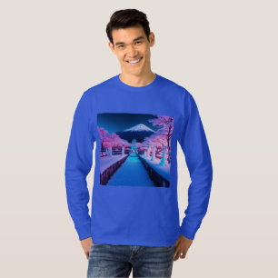 T-shirt Japon Jardin Mont Fuji Synth vague Style T-shir