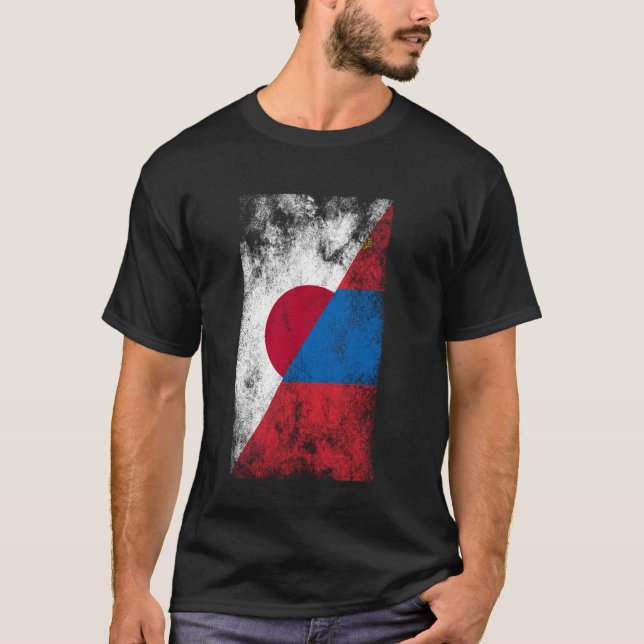 T-shirt Japon Mongolie Drapeaux - japonais Mongolie (Devant)