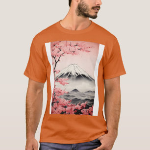 T-shirt Japon Mont Fuji Fleurs de cerisiers Vintage esthét
