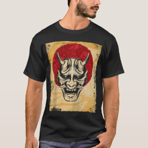 T-shirt Japon Oni Mask Fighter Japonais Retro Raglan 1