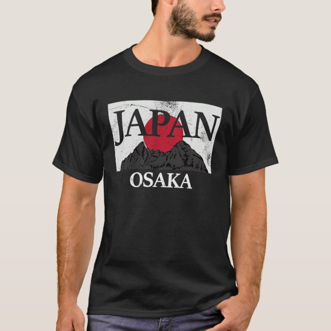 T-shirt Japon Osaka Fuji san drapeau (Devant)