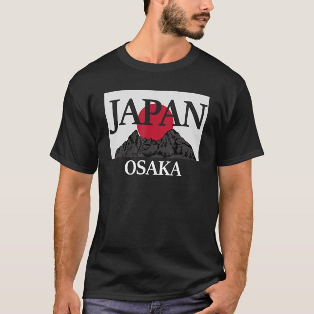 T-shirt Japon Osaka Fuji san drapeau (Devant)
