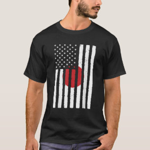 T-shirt Japon Racines USA Drapeau Héritage Moitié Japonais