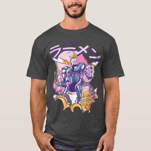 T-shirt Japon Robot Mecha Anime Ramen nouilles Funny Retro