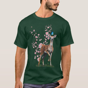 T-shirt Japon Sakura Cherry Blossom Sika Deer Japonais