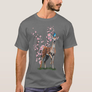T-shirt Japon Sakura Cherry Blossom Sika Deer Japonais